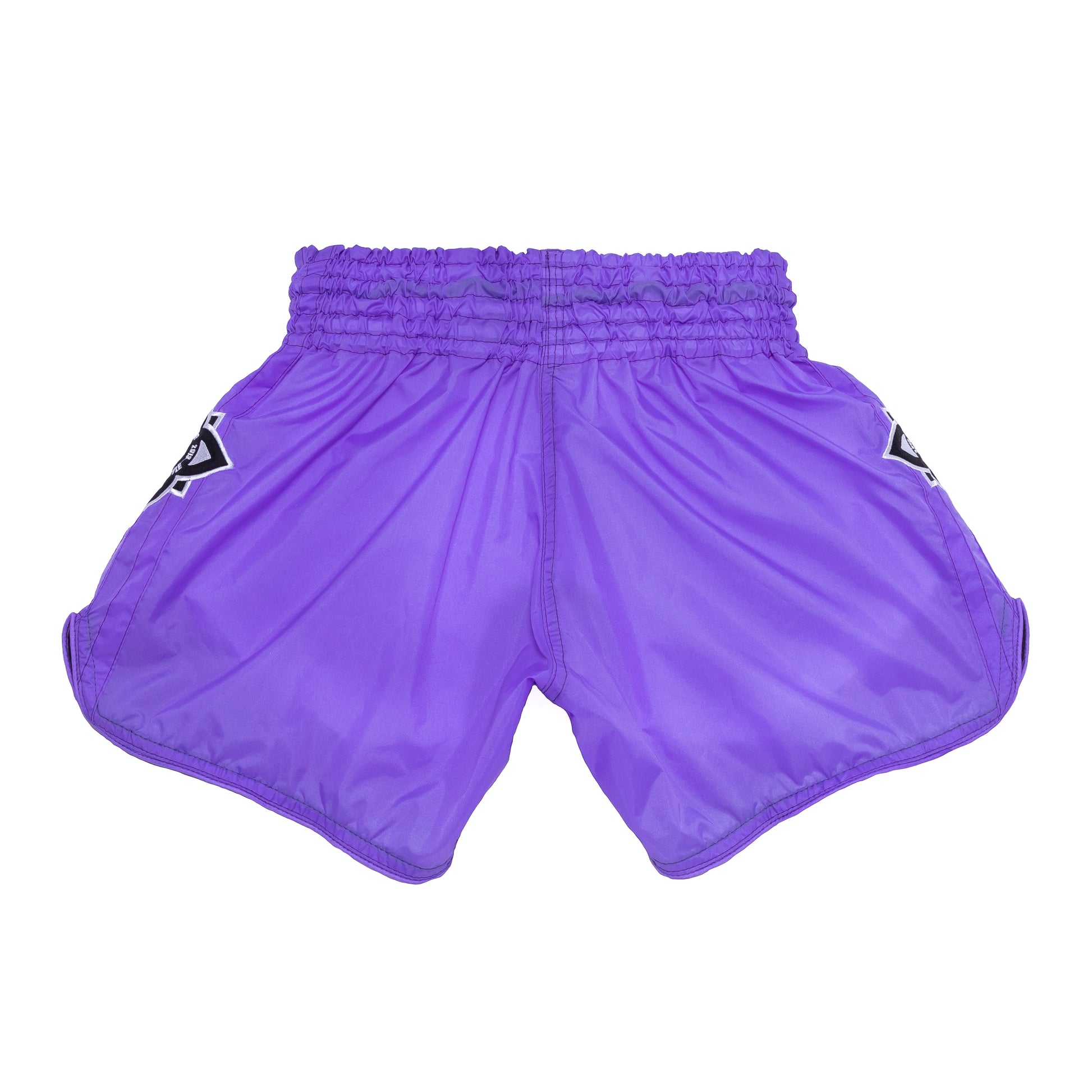 InFightStyle Nylon Lotus Retro Muay Thai Training Shorts | Purple Passion for Performance and Style INFIGHTSTYLE