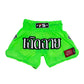 Mono Nylon Lotus Retro Muay Thai Training Shorts - Neon Green