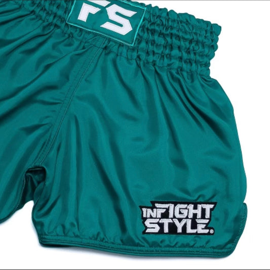InFightStyle Utility Muay Thai Retro Training Short - Striking Green